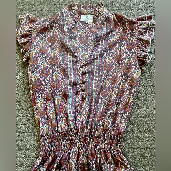 Perry Walker Dresses & Skirts - Perry Walker Collective Cornelia Silk Paisley Ruffle Maxi Dress- Size 2